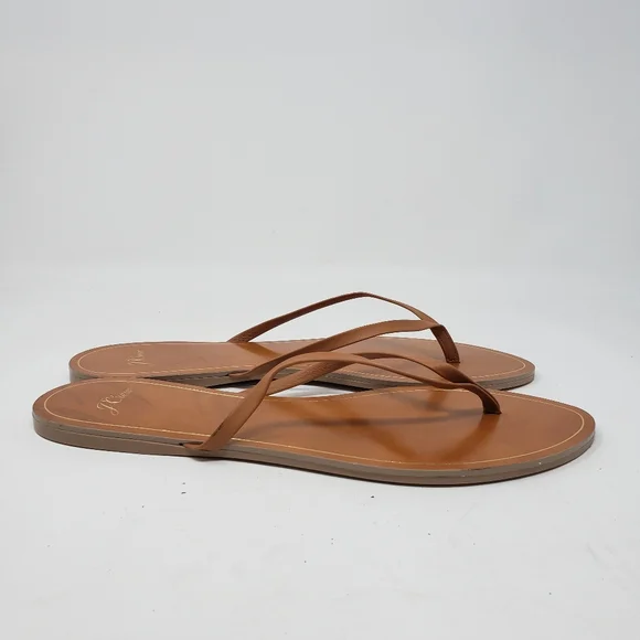 J Crew Italian Leather Thong Sandals Size 11 - Picture 3 of 5